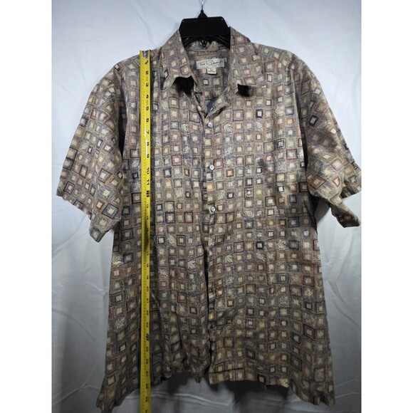 Tori Richard Honolulu Mens Large Brown Short Sleeve Button Up Cotton Casual L - Picture 3 of 3